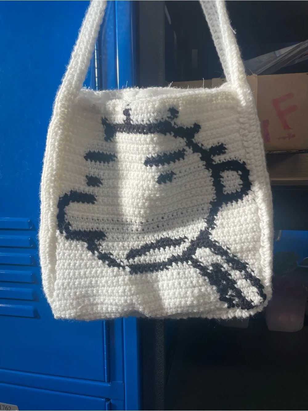 Handmade Rodrick Crochet White and Black Tote